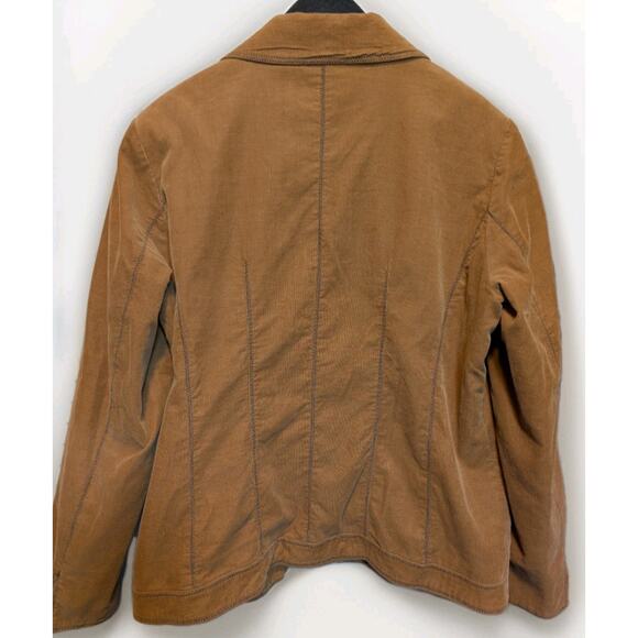 Retro Earthcore Corduroy Stitching Pockets Blazer Leaf Button Jacket Size 16 (M) - Picture 6 of 10